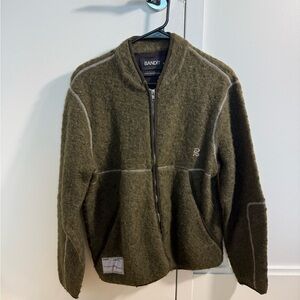 Bandit Running Teddy Bomber Portuguese Wool Olive Jacket size M